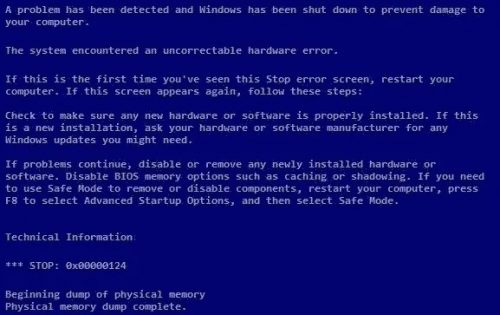Cómo solucionar STOP: 0x0000000124 Pantalla azul de la muerte en Windows